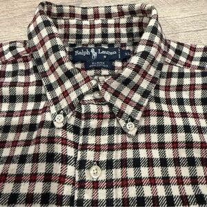 Vintage Ralph Lauren Blaire Cotton Button-Down Plaid Flannel Shirt In Size XL‎